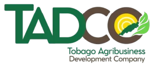 TADCO logo featuring green and brown text with a yellow sun, green leaf, and maize graphic; "Tobago Agribusiness Development Company" written below, highlighting Caribbean cocoa and fine flavour cocoa. | Trinitario