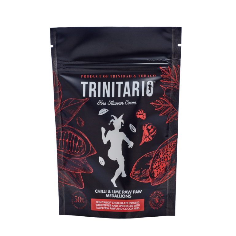 Trinitario chilli and lime dark chocolate pouch